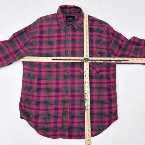 Rails Top Women’s Size Small Pink Plaid Button Front Flannel‎ Relaxed Flowy Boho - Picture 7 of 9